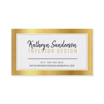 MINIMAL STYLISH simple border black faux gold foil