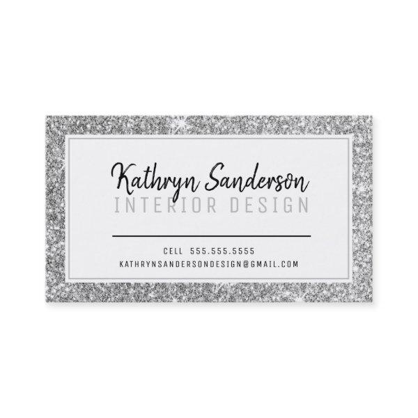 MINIMAL STYLISH simple border black silver glitter