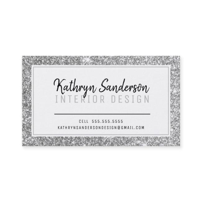 MINIMAL STYLISH simple border black silver glitter