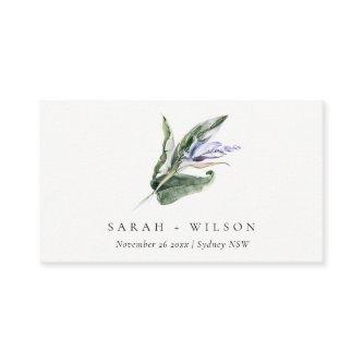 Minimal Tropical Blue Leafy Floral Wedding Website