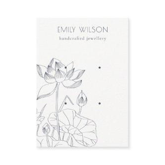 Minimal Waterlily Floral Sketch 2 Earring Display