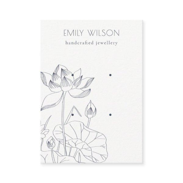 Minimal Waterlily Floral Sketch 2 Earring Display