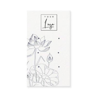 Minimal Waterlily Floral Sketch 3 Earring Display