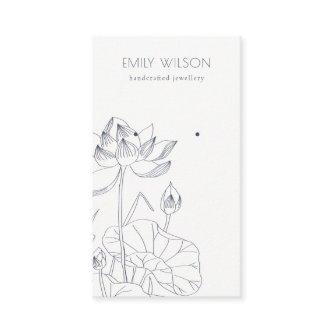 Minimal Waterlily Floral Sketch Earring Display