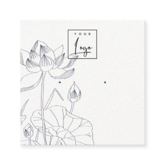 Minimal Waterlily Floral Sketch Earring Display Square