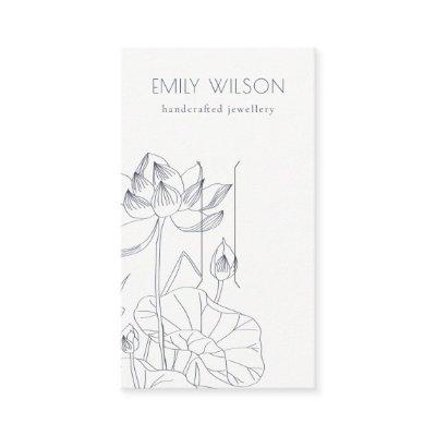 Minimal Waterlily Floral Sketch Hair Clip Display