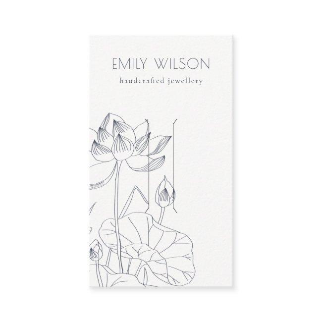 Minimal Waterlily Floral Sketch Hair Clip Display