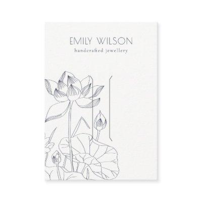 Minimal Waterlily Floral Sketch Hair Clip Display