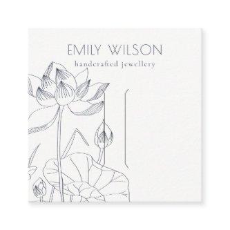 Minimal Waterlily Floral Sketch Hair Clip Display Square