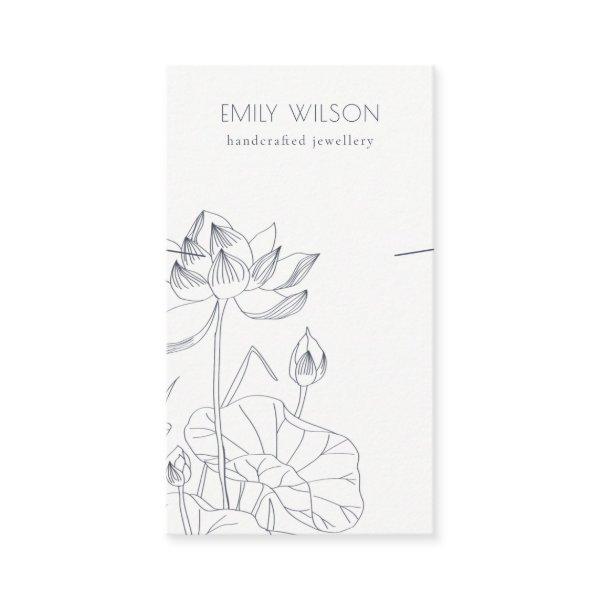 Minimal Waterlily Floral Sketch Necklace Display