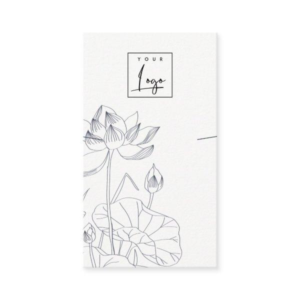 Minimal Waterlily Floral Sketch Necklace Display