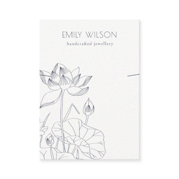 Minimal Waterlily Floral Sketch Necklace Display