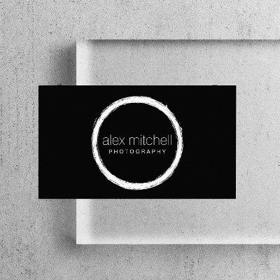 Minimal White Brushstroke Circle Photographer