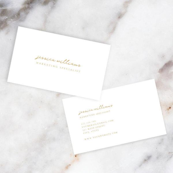 Minimal White Gold Script