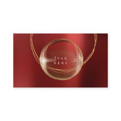 Minimalism Golden Foil Glass Red Framed VIP
