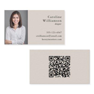 Minimalist Basic Black Cream Professional Photo QR