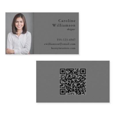 Minimalist Basic Dark Gray Professional Photo QR