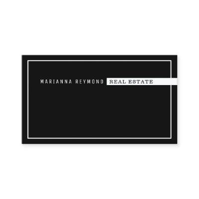 minimalist basic & modern, real estate black