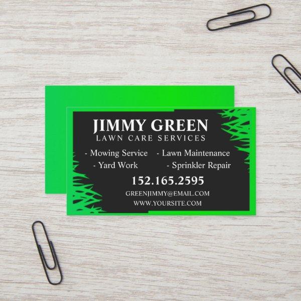 Minimalist Black and Green Vector Lawn Care