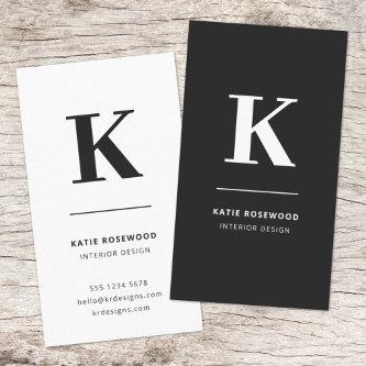 Minimalist Black and White Modern Monogram