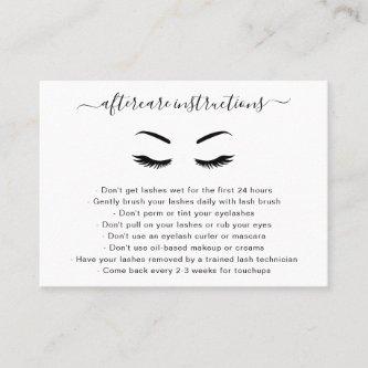 Minimalist Black and White Simple Lashes Aftercare