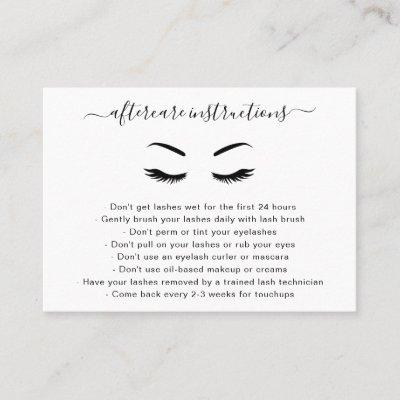 Minimalist Black and White Simple Lashes Aftercare