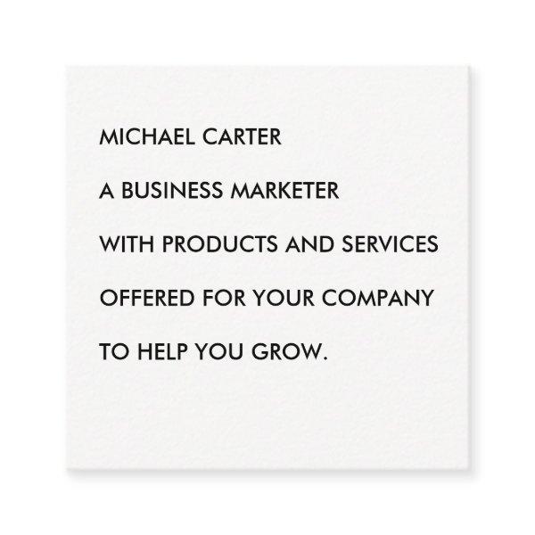 Minimalist Black and White Text Square