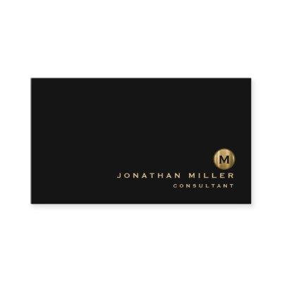 Minimalist Black Brushed Gold Monogram