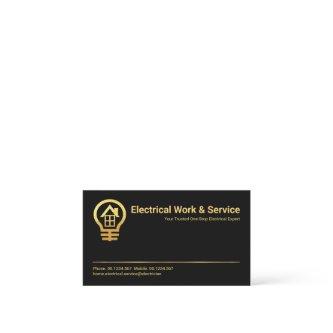 Minimalist Black Gold Home Bulb Electrician