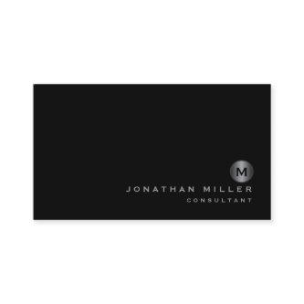 Minimalist Black Silver Monogram
