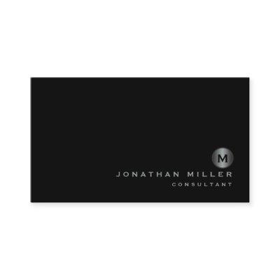 Minimalist Black Silver Monogram
