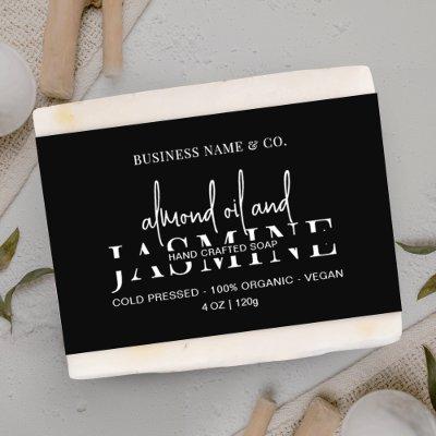 Minimalist Black Soap Bar Band Product Wrap Label