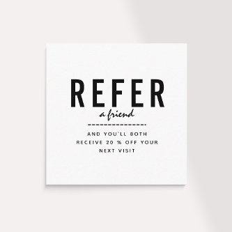 Minimalist Black White Add Logo Plain Simple Clean Referral Card