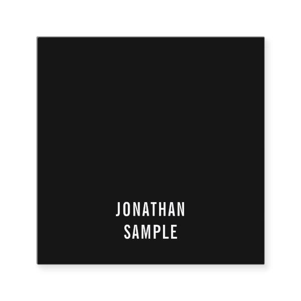 Minimalist Black White Modern Elegant Simple Plain Square