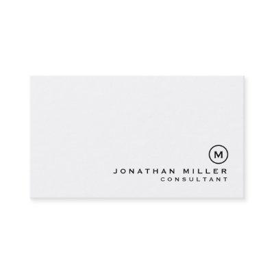 Minimalist Black White Monogram Consultant
