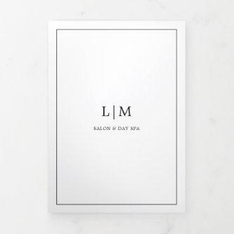 Minimalist Black White Monogram Trifold Brochure