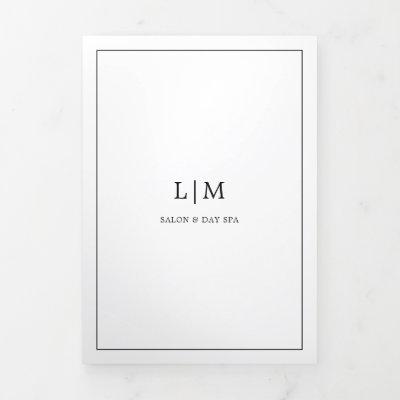Minimalist Black White Monogram Trifold Brochure