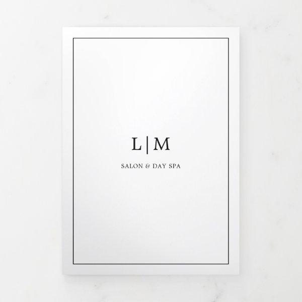 Minimalist Black White Monogram Trifold Brochure