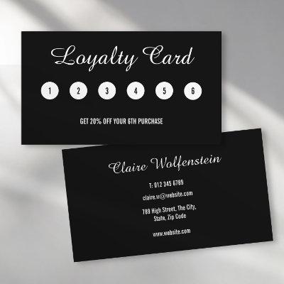 Minimalist Black White Professional Loyalty Card
