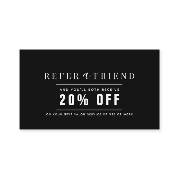 Minimalist Black & White Salon Referral
