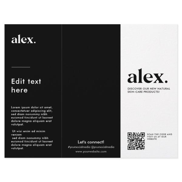 Minimalist Black & White Trifold Brochure