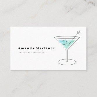 Minimalist Blue Cocktail Bartender Mixologist