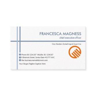 Minimalist Blue Crisscross Lines Import Export
