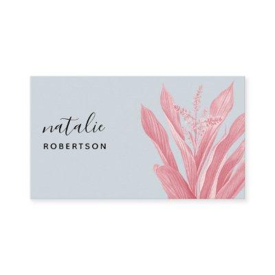 Minimalist blue pink botanical elegant script