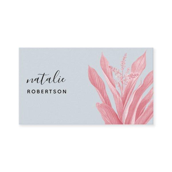 Minimalist blue pink botanical elegant script
