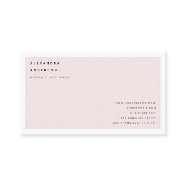 Minimalist Blush Pink White Border