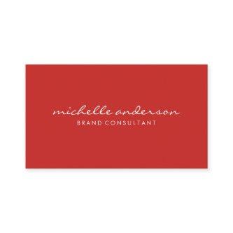 Minimalist Bold Red Cursive Text
