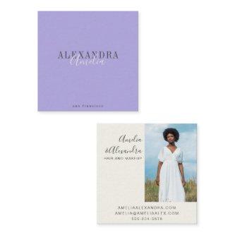 Minimalist Bold Script Boho Modern Purple Photo  Square