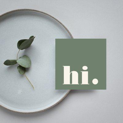 Minimalist Bold Typography Sage Green Modern Hi Square