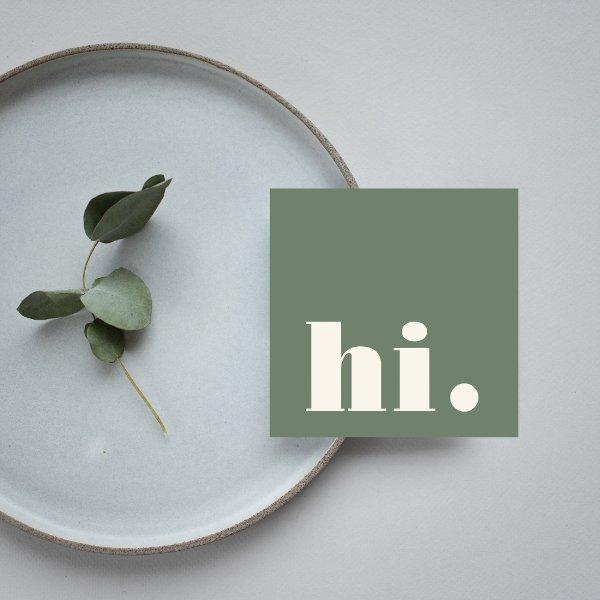 Minimalist Bold Typography Sage Green Modern Hi Square